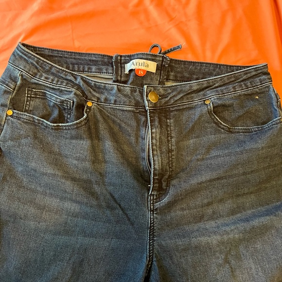 Arula Incrediflex Lace Up Raw Hem Flare Petite Jeans. Size 18 - Picture 3 of 5